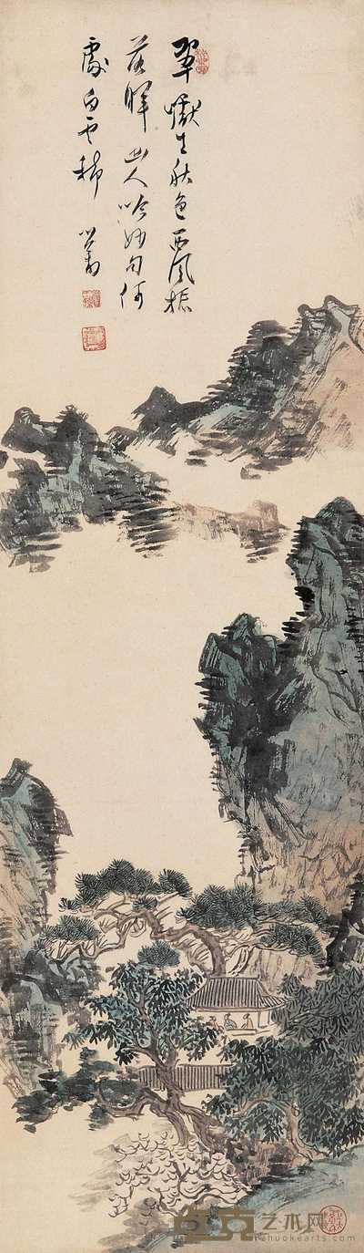 溥儒 山水 立轴 98×28.5cm